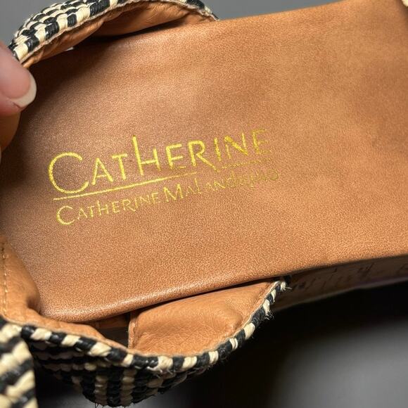 Catherine Malandrino Womens Woven Platform Sandals Black White Size 7.5 - Picture 5 of 10